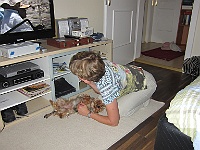 PICT2864E  En 's-avonds uitrusten, wat tv kijken en de honden verwennen hoort er ook bij.